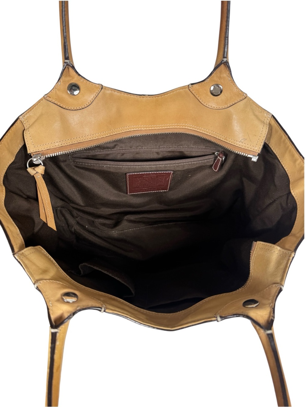 Coach Bleecker Legacy Tote, Tan Leather - Picture 15 of 16